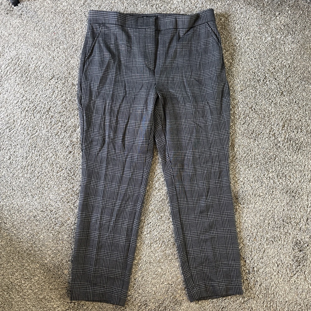 Banana Republic Women's Slim Plaid Ankle High Rise Dress Pants‎ Size 14